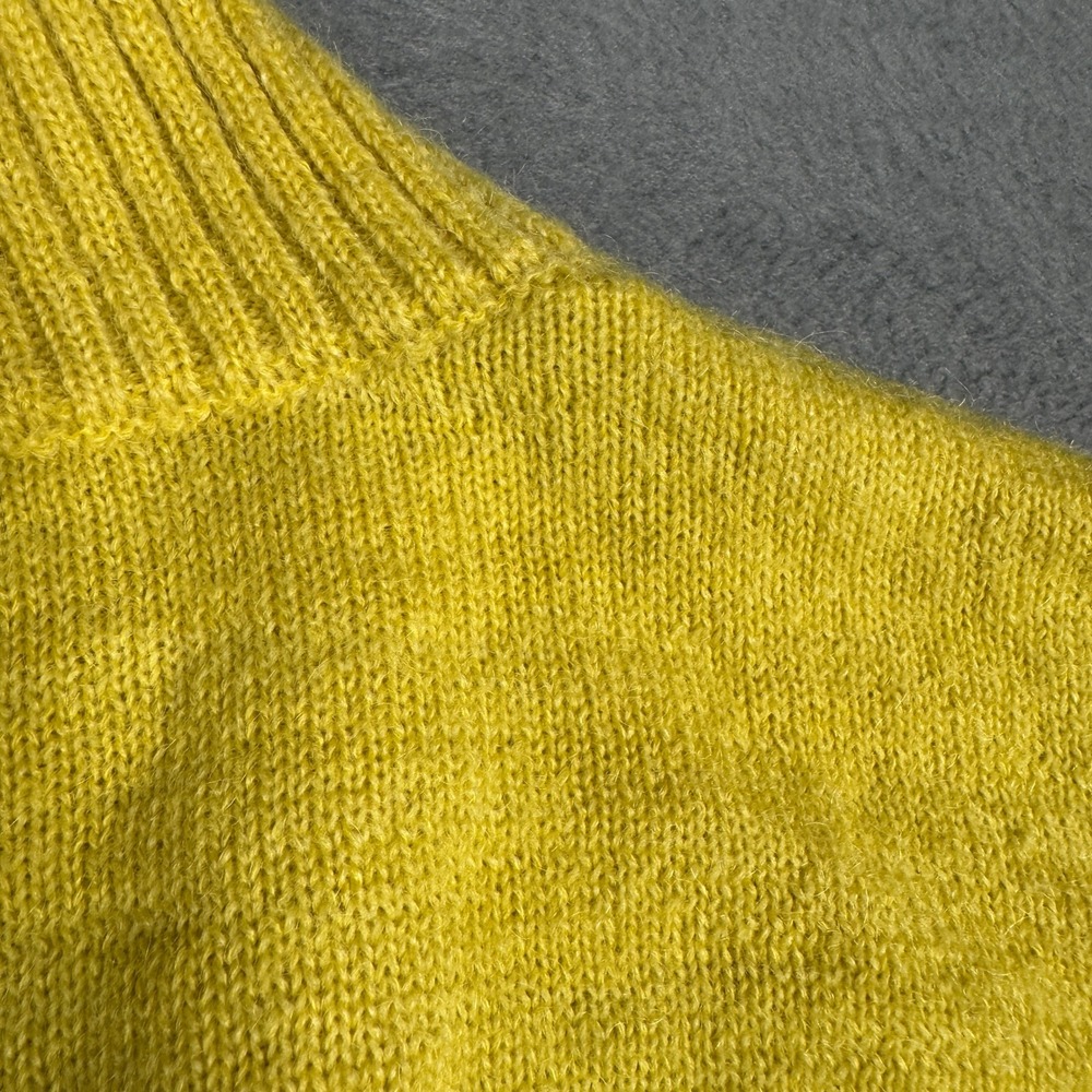 Valentino Yellow Mohair Merino Wool Cut Out Slashed Mock Neck Sweater Size S - Picture 5 of 10